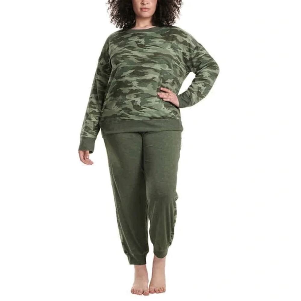 New! Splendid Women's Plus 2-piece Ultra Soft PJ Camo Print Lounge Pajama Set